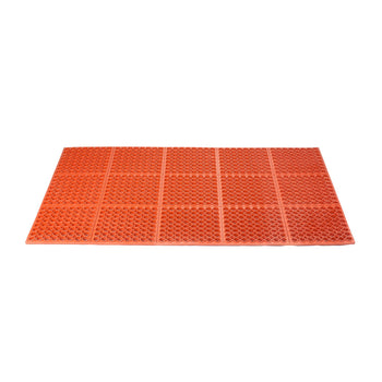 CAC China RMAT-35RD Floor Mat Rubber Straight Edge Red 5x3'