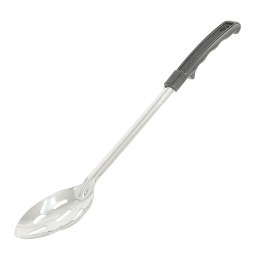 CAC China SBSL-15BH Basting Spoon Slotted 1.2mm Black Handle 15-inches