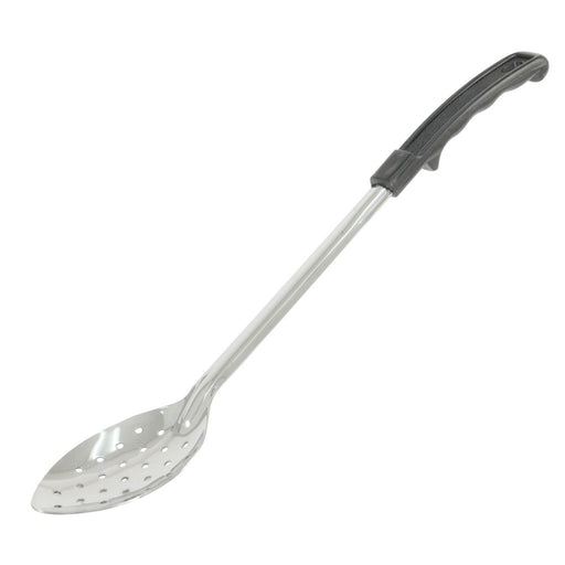 CAC China SBSP-11BH Basting Spoon Perforated 1.2mm Black Handle 11-inches