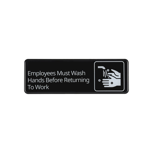 CAC China SCE3-WH23 9x3 inches Height Compliance Sign Employees Must Wash Hands Before Returning to Work