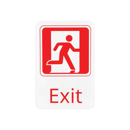 CAC China SCE9-EX02 6x9 inches Height Compliance Sign Exit White