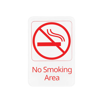 CAC China SCE9-NM05 6x9 inches Height Compliance Sign No Smoking Area White