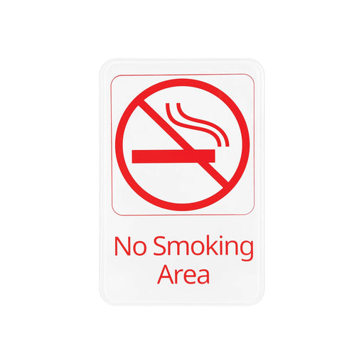 CAC China SCE9-NM05 6x9 inches Height Compliance Sign No Smoking Area White