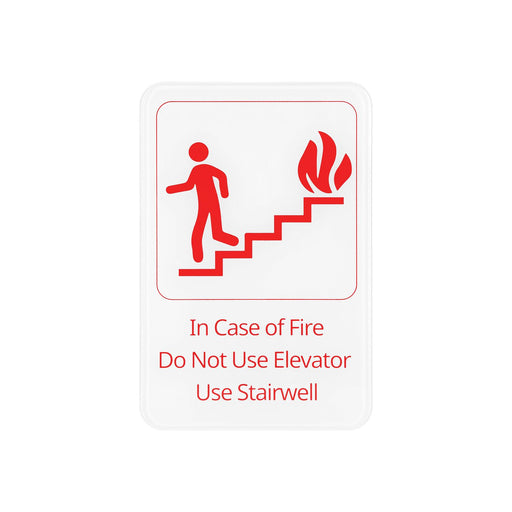 CAC China SCE9-SW04 6x9 inches Height Compliance Sign In Case of Fire Do Not Use Elevator Use Stairwell White