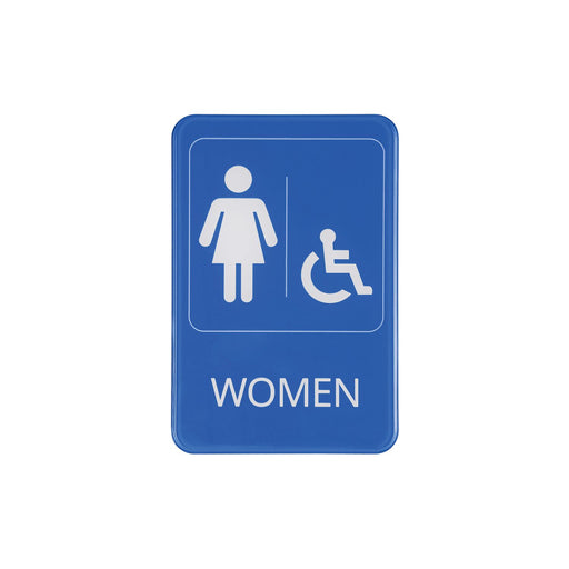 CAC China SCE9-WO09 6x9 inches Height Compliance Sign Women Blue