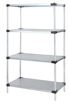 Quantum Storage Solutions WR86-1454SG Galvanized Solid Shelving Starter Kit 