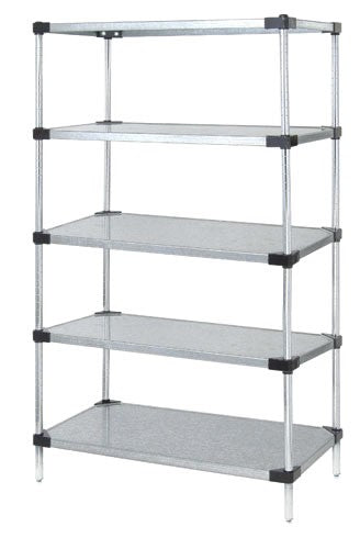 Quantum Storage Solutions WR54-1824SG-5 Galvanized Solid Shelving Starter Kit 