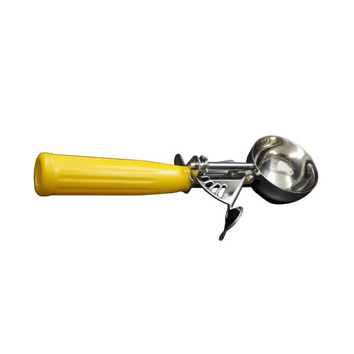 CAC China SICD-20YL Stainless Steel Thumb Disher 1.6 oz. Yellow #20