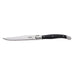 CAC China SKP3-03PF 4-1/2-inches Blade Slim Euro Style Steak Knife Pointed Tip Full Tang Black Plastic Handle - 12 count