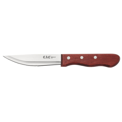 CAC China SKW2-01P Knife Steak Pointed Tip Red Wood Handle 4-3/4-inches - 12 count