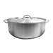 Thunder Group SLSBP4030 30 Qt, 20-3/8" Diameter Brazier Pot With Lid, Stainless Steel, Encapsulated Base, Dishwasher Safe, Standard Electric, Gas Cooktop, Halogen and Induction Ready, Oven Safe, Heavy-Duty, NSF