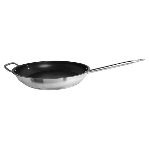 Thunder Group SLSFP4114 14" Diameter Non-Stick Fry Pan, Stainless Steel With Quantum 2 Coating Without Pfoa and Pfos, Encapsulated Base, Dishwasher Safe, Standard Electric, Gas Cooktop, Halogen and Induction Ready, Oven Safe To 500?F, Heavy-Duty, NSF
