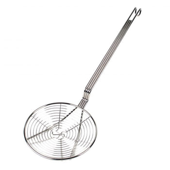 Thunder Group SLSKS007 7" Nickel Plated Spiral Wire Skimmer, 20" Length