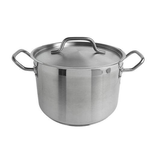 Thunder Group SLSPS4008 8 Qt, 10" Diameter Stock Pot With Lid, Stainless Steel, Encapsulated Base, Dishwasher Safe, Standard Electric, Gas Cooktop, Halogen and Induction Ready, Oven Safe, Heavy-Duty, NSF