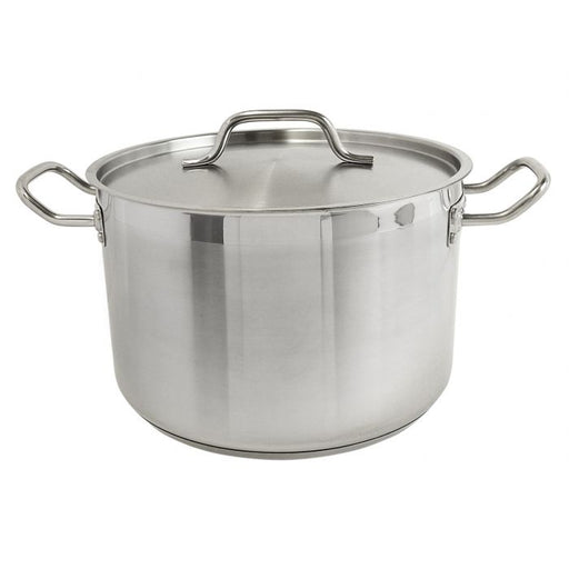 Thunder Group SLSPS4012 12 Qt, 11-5/8" Diameter Stock Pot With Lid, Stainless Steel, Encapsulated Base, Dishwasher Safe, Standard Electric, Gas Cooktop, Halogen and Induction Ready, Oven Safe, Heavy-Duty, NSF