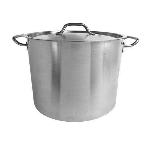 Thunder Group SLSPS4032 32 Qt, 15" Diameter Stock Pot With Lid, Stainless Steel, Encapsulated Base, Dishwasher Safe, Standard Electric, Gas Cooktop, Halogen and Induction Ready, Oven Safe, Heavy-Duty, NSF