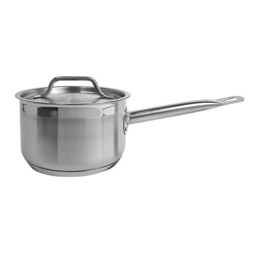 Thunder Group SLSSP4020 2 Qt, 7" Diameter Sauce Pan With Lid, Stainless Steel, Encapsulated Base, Dishwasher Safe, Standard Electric, Gas Cooktop, Halogen and Induction Ready, Oven Safe, Heavy-Duty, NSF