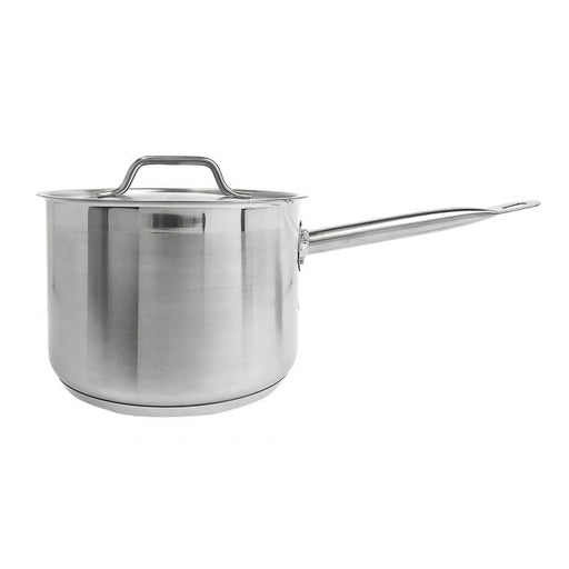 Thunder Group SLSSP4045 4-1/2 Qt, 8-3/8" Diameter Sauce Pan With Lid, Stainless Steel, Encapsulated Base, Dishwasher Safe, Standard Electric, Gas Cooktop, Halogen and Induction Ready, Oven Safe, Heavy-Duty, NSF