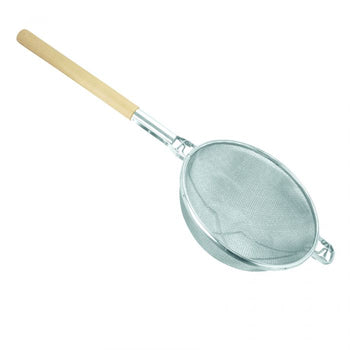 Thunder Group SLSTN3314R 13 3/4" Reinforced Wooden Handle Strainer / Double / Fine -Round Handle