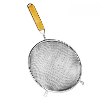 Thunder Group SLSTN5206 6" Wooden Handle Strainer / Double / Stainless / Fine