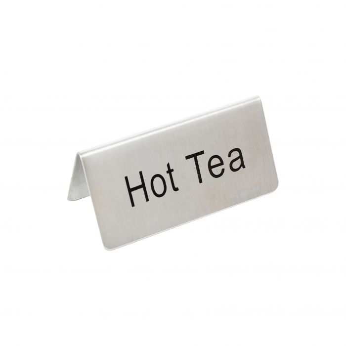 Thunder Group SLTS3152 Table Tent Sign, Hot Tea, 3 X 1 1/2, Stainless Steel
