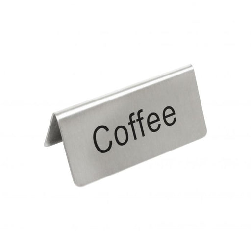 Thunder Group SLTS3154 Table Tent Sign, Coffee, 3 X 1 1/2, Stainless Steel