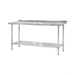 Thunder Group SLWT42460F4 24" X 60" X 35", 430 Stainless Steel Worktable, Flat Top With 4" Backsplash - Set