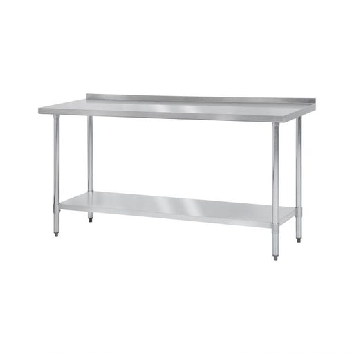 Thunder Group SLWT42472F4 24" X 72" X 35", 430 Stainless Steel Worktable, Flat Top With 4" Backsplash - Set