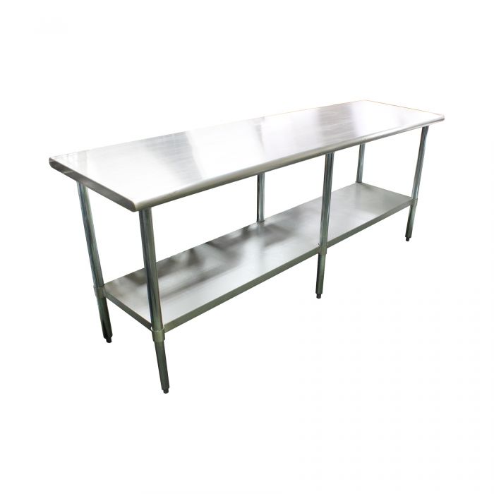 Thunder Group SLWT42484F 24" X 84" X 35 , 430 Stainless Steel Worktable, Flat Top - Set