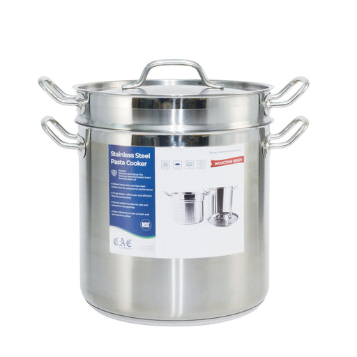 CAC China SPDB-16 Pasta Cooker Set Stainless Steel 16 quart