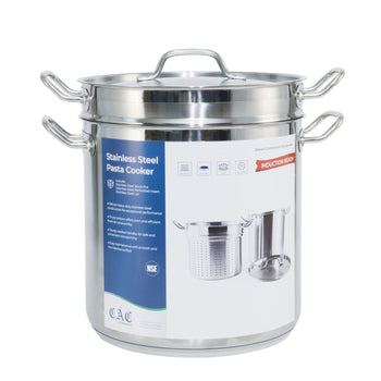 CAC China SPDB-20 Pasta Cooker Set Stainless Steel 20 quart