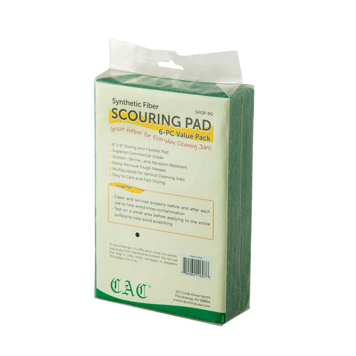 CAC China SPDF-9G Scouring Pad Synthetic Fiber 6-inches x 9-inches 6PC/Pack