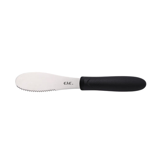 CAC China SPSP-4BK 3-7/8-inches Blade Stainless Steel Serrated Spreader Black Plastic Handle