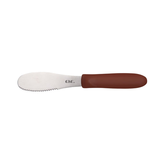CAC China SPSP-4BN 3-7/8-inches Blade Stainless Steel Serrated Spreader Brown Plastic Handle