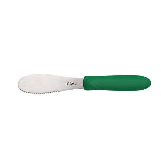 CAC China SPSP-4GN 3-7/8-inches Blade Stainless Steel Serrated Spreader Green Plastic Handle