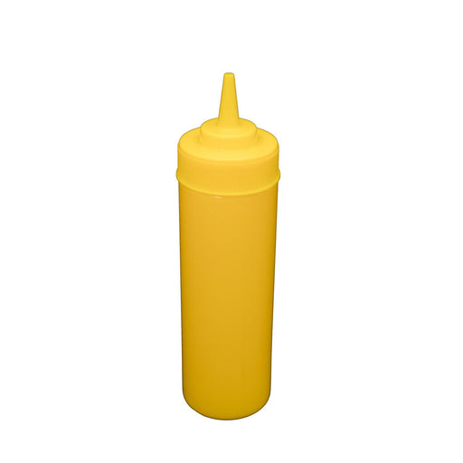 CAC China SQBT-W-12Y 12 oz. Wide-Mouth Squeeze Bottle, Yellow, 6-PC/Pack