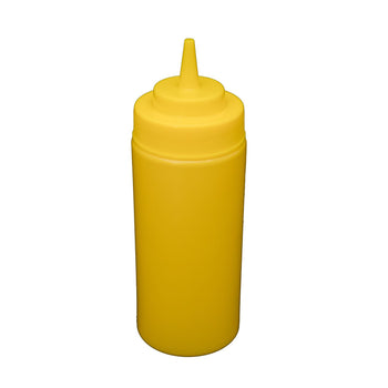 CAC China SQBT-W-16Y 16 oz. Wide-Mouth Squeeze Bottle, Yellow, 6-PC/Pack