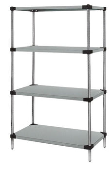 Quantum Storage Solutions WRS4-86-2148SS Stainless Solid Shelving Starter Kit 