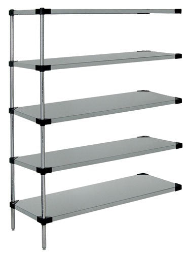 Quantum Storage Solutions WRSAD5-86-2160SS Stainless Solid Shelving Add-On Kit 