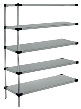 Quantum Storage Solutions WRSAD5-63-2430SS Stainless Solid Shelving Add-On Kit 