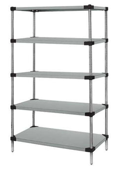 Quantum Storage Solutions WRS5-63-2124SS Stainless Solid Shelving Starter Kit 