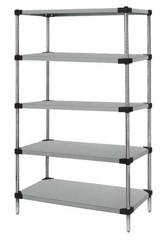 Quantum Storage Solutions WRS5-63-1824SS Stainless Solid Shelving Starter Kit 