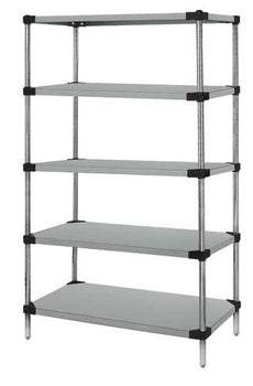 Quantum Storage Solutions WRS5-86-1454SS Stainless Solid Shelving Starter Kit 