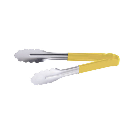 CAC China STCH-10YL 10-inches Stainless Steel Tong with Yellow Handle