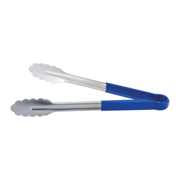 CAC China STCH-12BL 12-inches Stainless Steel Tong with Blue Handle