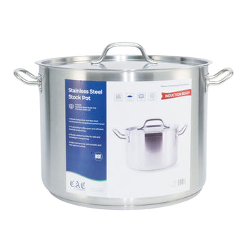 CAC China STKP-40 Stock Pot Stainless Steel with Lid 40 quart