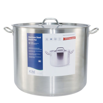 CAC China STKP-83 Stock Pot Stainless Steel with Lid 83 quart