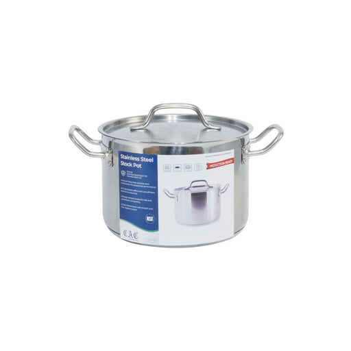 CAC China STKP-8 Stock Pot Stainless Steel with Lid 8 quart