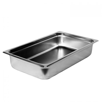 Thunder Group STPA2004 Full Size, 4" Deep, Anti-Jam, Heavy-Duty, Stainless Steel 18-8, 304 Material, True 22 Gauge, Dishwasher Safe, No Microwave, Oven Safe, NSF