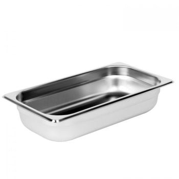 Thunder Group STPA2132 Third Size, 2-1/2" Deep, Anti-Jam, Heavy-Duty, Stainless Steel 18-8, 304 Material, True 22 Gauge, Dishwasher Safe, No Microwave, Oven Safe, NSF